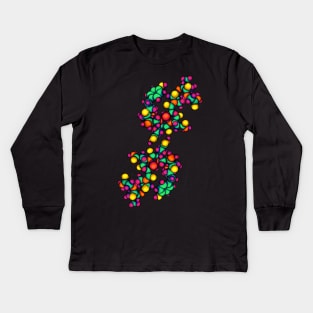 Oxytocin (Love Neurotransmitter) Pattern Kids Long Sleeve T-Shirt